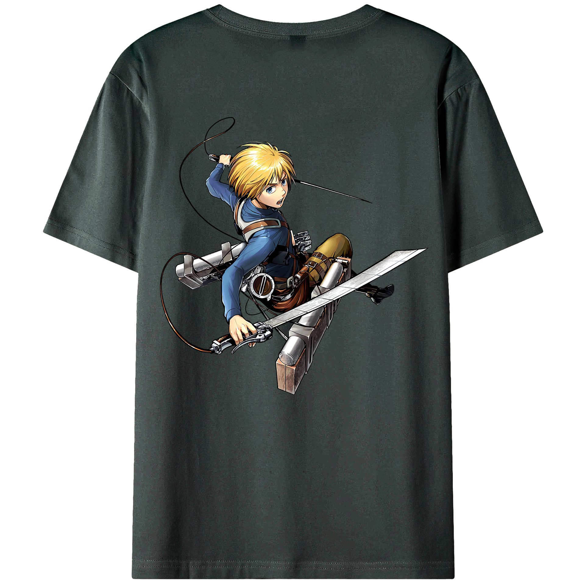 （画像用） 進撃の巨人 アルミン·アルレルト Attack on Titan Armin Arlert 綿100％ メンズ半袖Tシャツ（バックプリント） 通気性